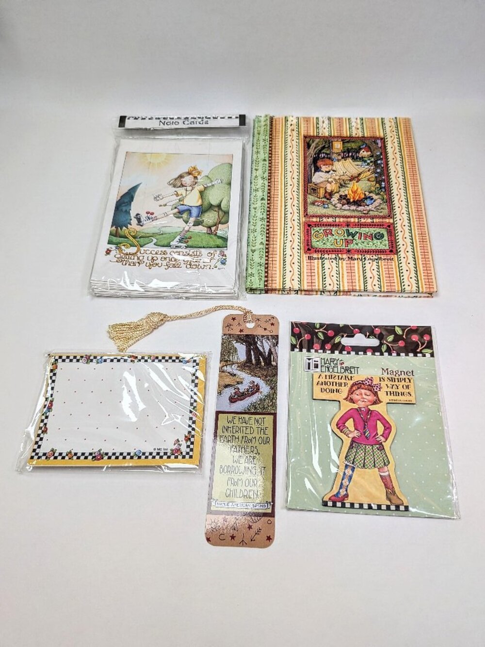 Mary Engelbreit "Growing Up" Encouragement Gift Set - Book Note Cards Magnet Lot